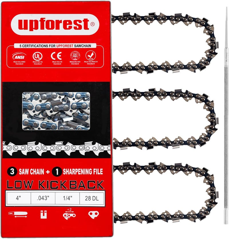UPFOREST 4“ Chainsaw Chain Fits (71PM3 28) STIHL GTA26 Mini Chainsaw Pruner 3670-005-0028 1/4" .043"28 DL (40MTPX28) - Image 1